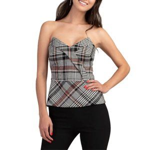 Trina Turk 'Taeko' Plaid Peplum Top
